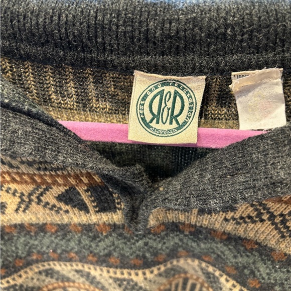 Vintage knit patterned pullover sweater Men’s / Women’s / Unisex - Picture 3 of 4